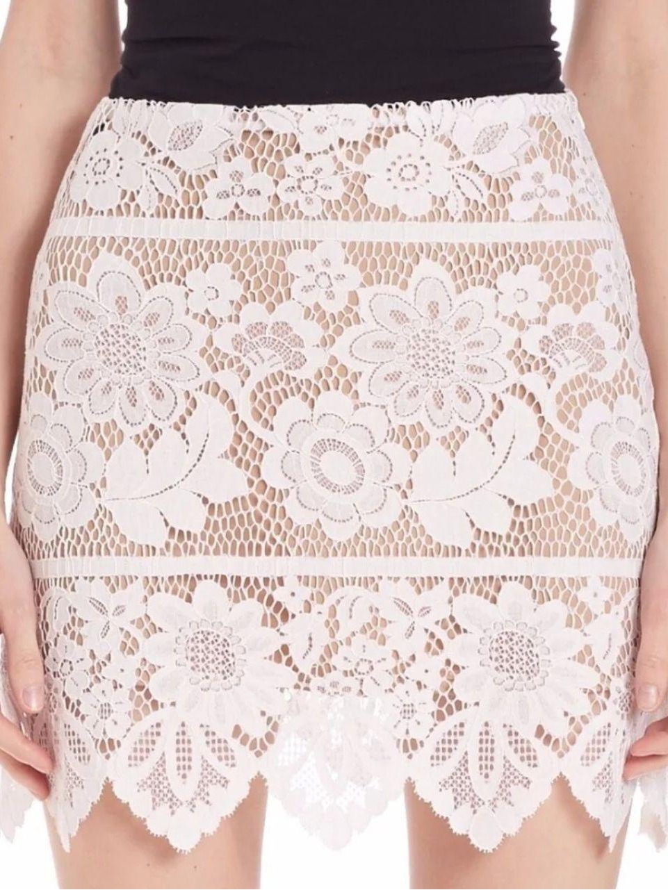 Nwt For Love And Lemons White Lace Mini Skirt Cottage Core Xs